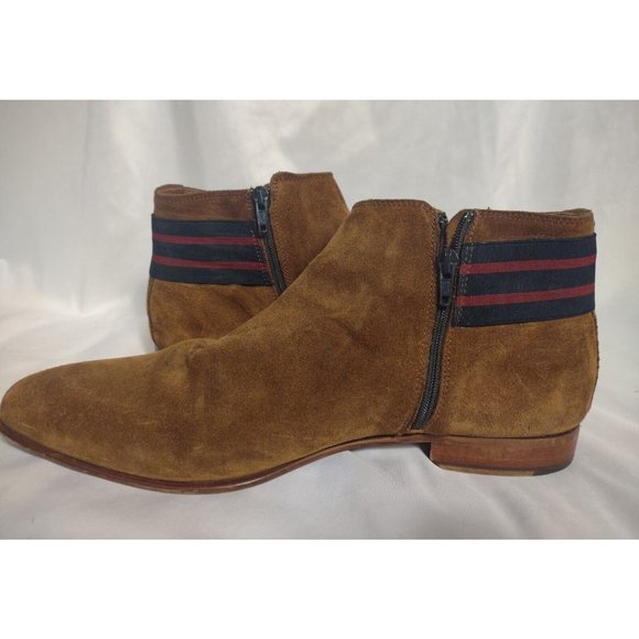 Aldo Men\'s Tan Suede Chukka Boots with Navy & Red Stripe Detail main image 8